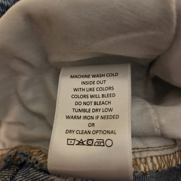 ZENANA Med Wash High Waist Distressed Raw Hem Wide Leg Jeans Women's Size 27 - Picture 14 of 14